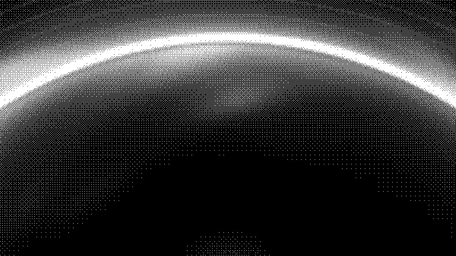 The top arc of the event horizon ring from the careers page horizon field shader, dithered